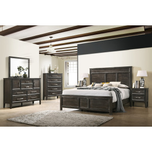 Andover 6pcs Bed/Dresser/Mirror/Chest/2 Nightstands-Nutmeg - Queen