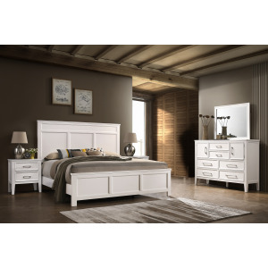 Andover 5pc-Bed, R, R, Nightstand-White - King