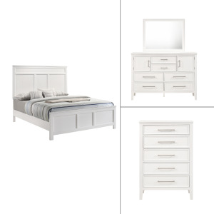 Andover 4pc-Bed, R, R, H-White - Queen