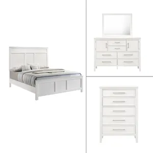 Andover 4pc-Bed, R, R, H-White - Queen