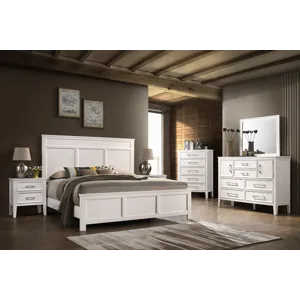 Andover White 6pcs Bed/Dresser/Mirror/Chest/2 Nightstands - Queen