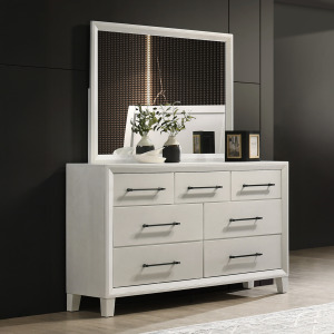 Ballard Dresser & Mirror White