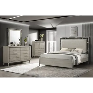 Lennox 4 PC Set Bed/Dresser/Mirror/Chest - King