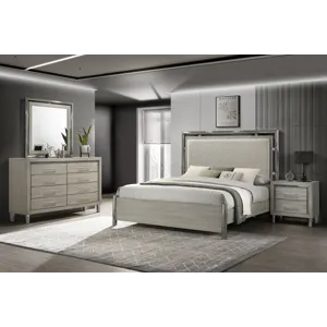 Lennox 4 PC Set Bed/Dresser/Mirror/Nightstand - California King