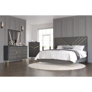 Symmetry 6/0 Western King 4pcs B/Dresser/Mirror Chest