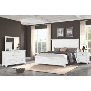 Jamestown 4pc Bed/Dresser/Mirror Nightstand White - Queen
