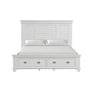 Jamestown Bed W/Storage Wht - Queen