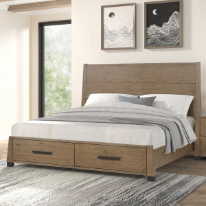 Viera Western Storage Bed Only Natural Oak - King/California King