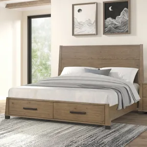 Viera Western Storage Bed Only Natural Oak - King/California King