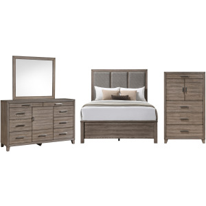 Harrisburg 4pcs Bed/Dresser/Mirror Chest - Queen
