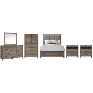 Harrisburg 6pcs Bed/Dresser/Mirror/Chest/2 Nightstands - Queen