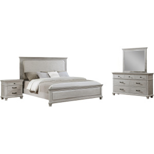 Silver Sands 4pcs Bed/Dresser/Mirror/Nightstand - King