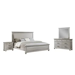 Silver Sands 6/6 Ek 4pcs B/Dresser/Mirror/Nightstand