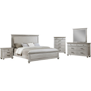 Silver Sands 5pcs Bed/Dresser/Mirror/Chest/Nightstand - Queen