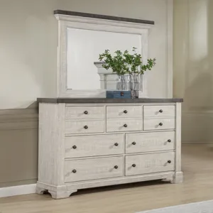 Augusta Dresser & Mirror Rustic White