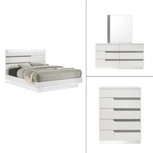 Paradox White 6/6 Ek 4pcs B/Dresser/Mirror/Chest