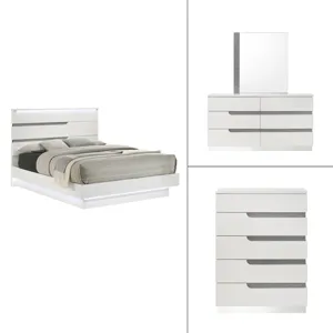 Paradox White 5/0 Q 4pcs B/Dresser/Mirror Chest