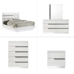 Paradox White 5/0 Q 5pcs B/Dresser/Mirror/Chest/Nightstand