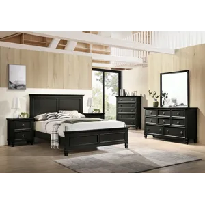 Tamarack 6pcs Bed/Dresser/Mirror/Chest/2 Nightstands-Black - King
