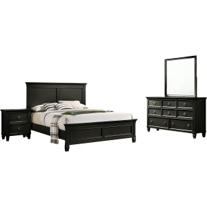 Tamarack 4pc-Bed, R, R, S-Black - Queen