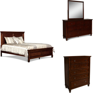 Tamarack 4pc Bed, R, R, H Brown Cherry - California King