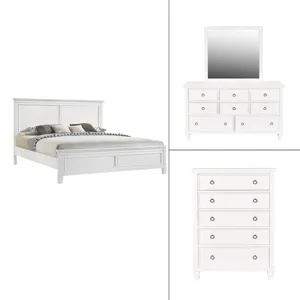 Tamarack 4pc Bed, R, R, H White - California King