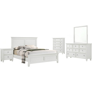 Tamarack 5pc-Bed, R, R, S, H-White - California King