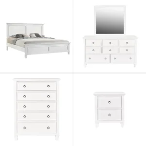 Tamarack 5pc-Bed, R, R, S, H-White - California King
