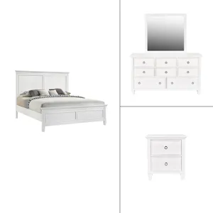Tamarack 4pc-Bed, R, R, S-White - Queen