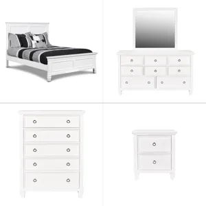 Tamarack 5pc-Bed, R, R, S, H-White - Queen