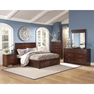 Kensington 3/3 Twin Storage Footboard & Slats- Burnished Che