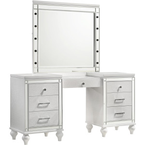 Valentino Vanity Table & Mirror White