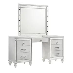 Valentino Vanity Table & Mirror White