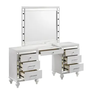 Valentino Vanity Table & Mirror White