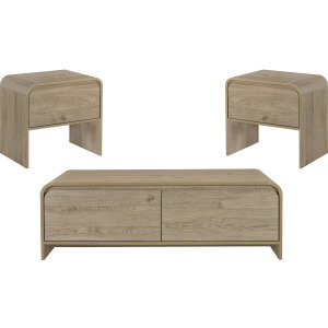 Mara 3pcs Cocktail Table & 2 End Tables Natural