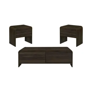 Mara 3pcs Cocktail Table & 2 End Tables Walnut