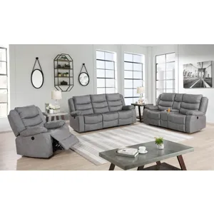 Granada Dual Recliner Sofa W/Power Footrest Gray