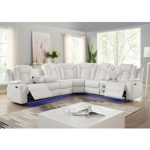 Orion LAF Sofa W/Dual Recliner White