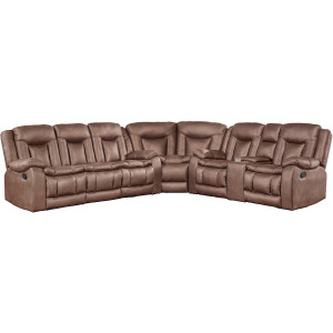 Morello 3 PC Manual Sofa/Love/Wedge Brown
