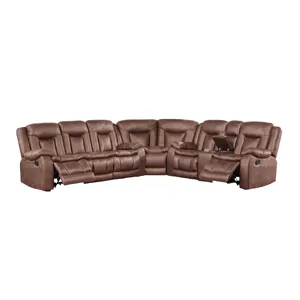 Morello 3 PC Manual Sofa/Love/Wedge Brown