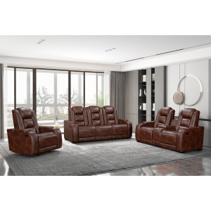 Chester 3 PCS Manual Sofa/Love/Recliner Brown
