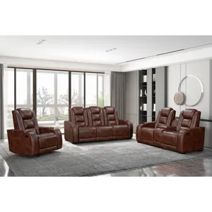 Chester 3 PCS Manual Sofa/Love/Recliner Brown