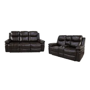 Kellen Manual 2pc Sofa Love Brown