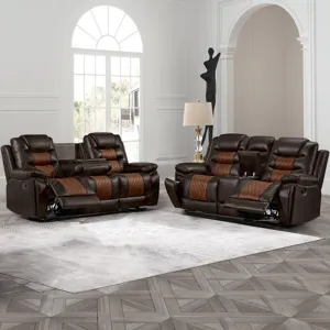 Nikko Manual-2pc Sofa/Love Brown