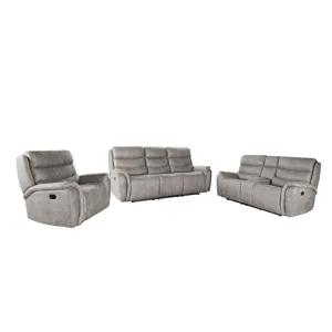 Kamari Manual 3pc Sofa Love, Rec Gray