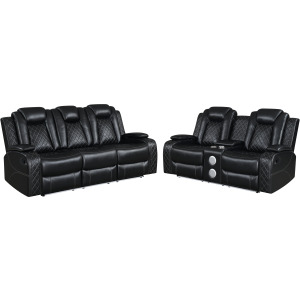 Orion II Manual 2pcs Sofa/Love Black