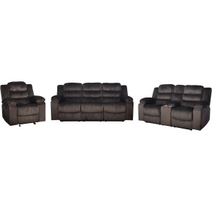 Willow 3pcs Sofa/Love/Recliner Brown