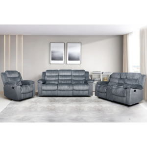 Willow 3pcs Sofa/Love/Recliner Gray