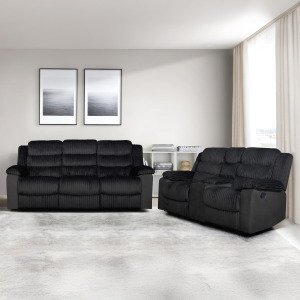 Willow 2pcs Sofa/Love Black