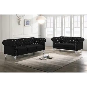 Emma Crystal Sofa Love Black